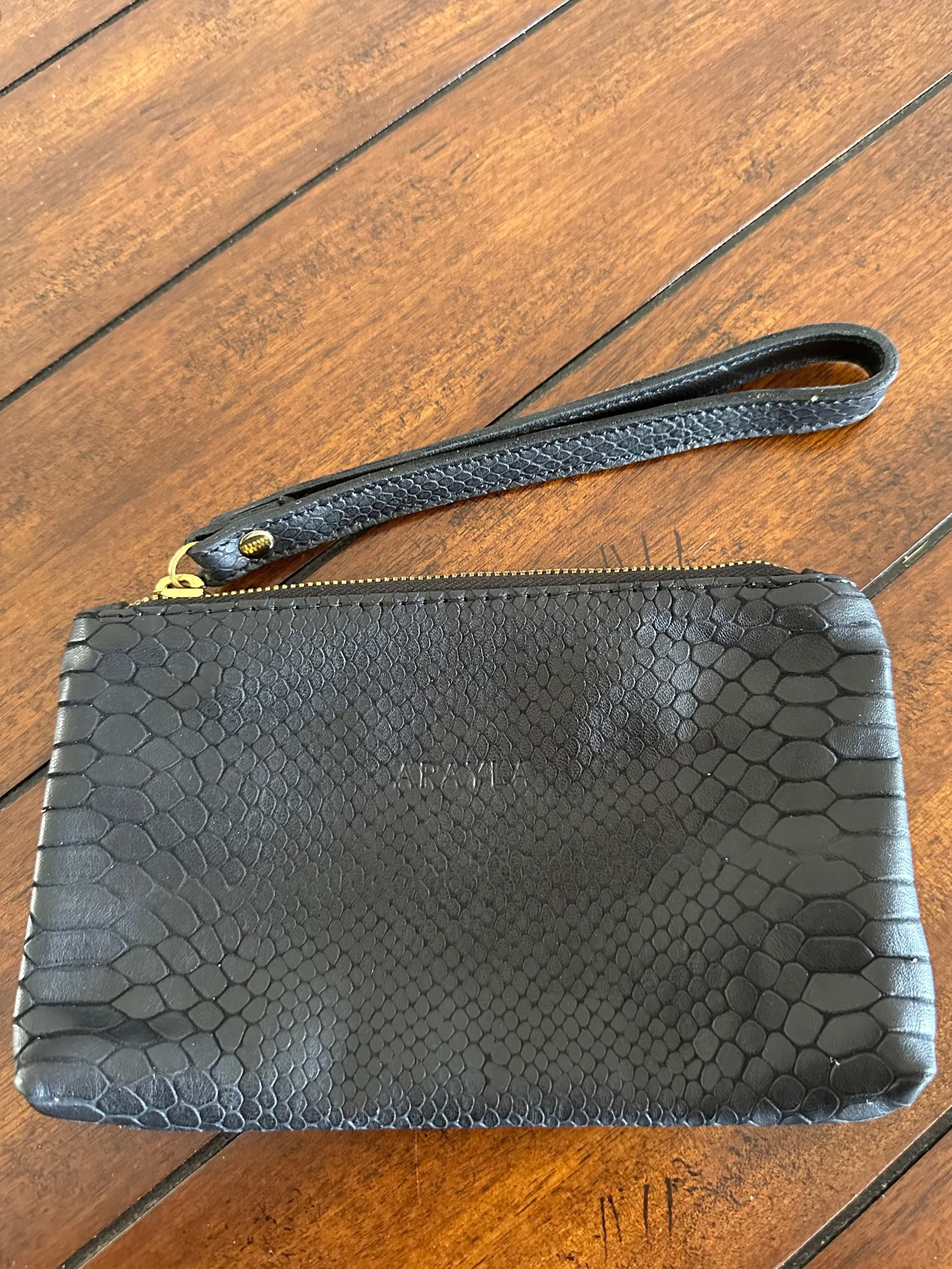 Arayla Mini Clutch in Python Embossed Calfskin Leather