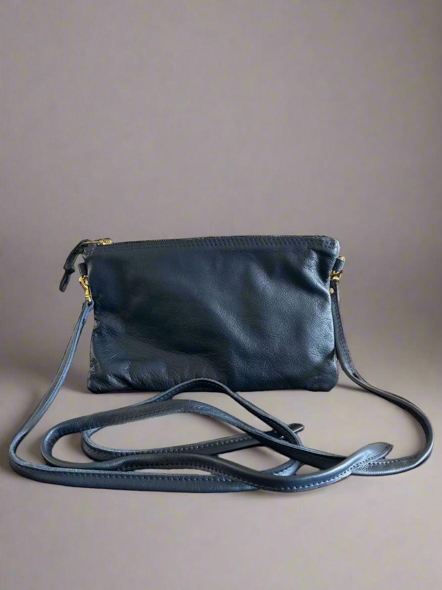 Pikake Mini Bag in Sapphire Silky Grain Leather (Made in Hawaii Exclusive)