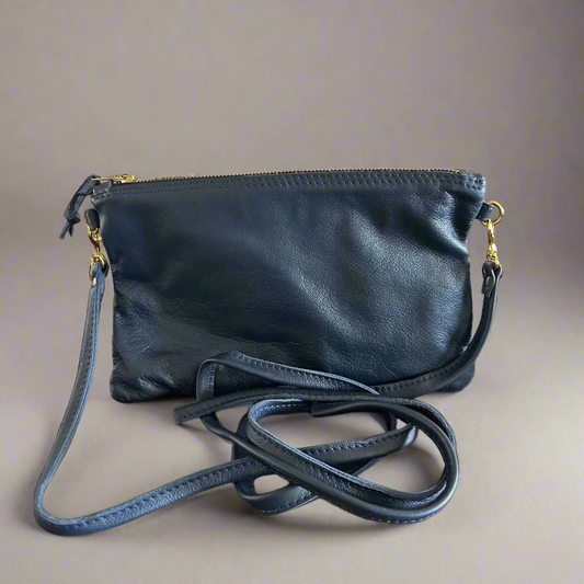 Pikake Mini Bag in Sapphire Silky Grain Leather (Made in Hawaii Exclusive)