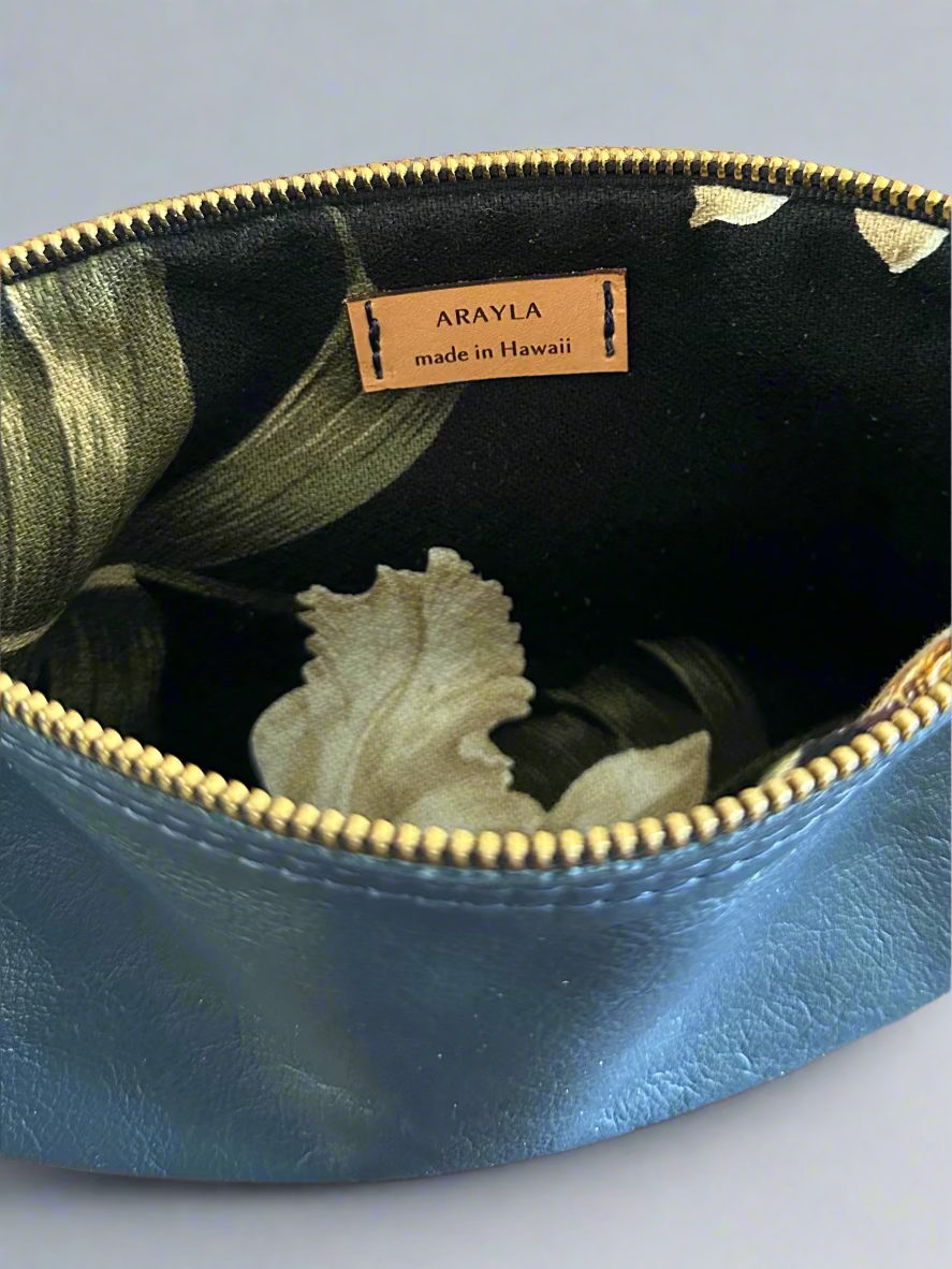 Pikake Mini Bag in Sapphire Silky Grain Leather (Made in Hawaii Exclusive)