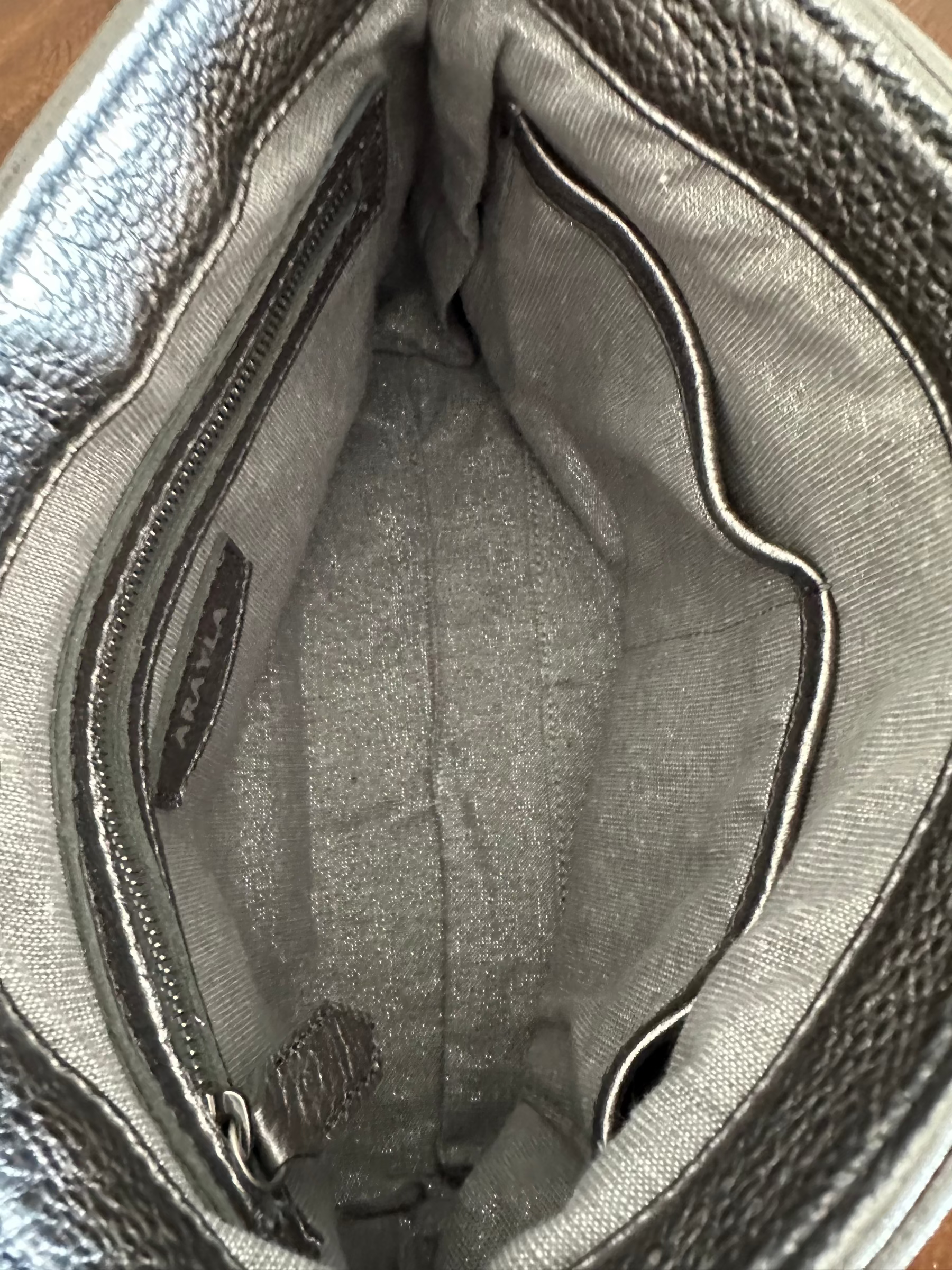 Arayla Earhart In Pewter Metallic Butter Leather