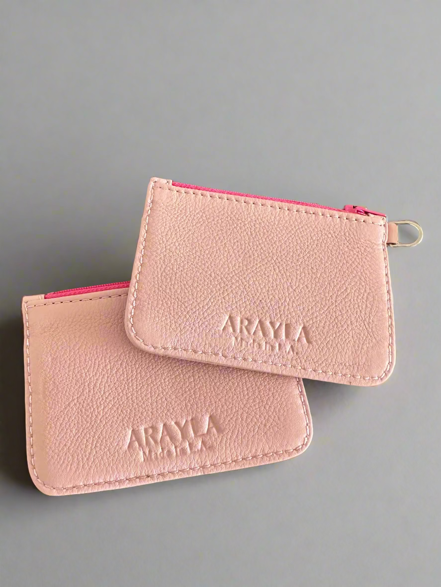 Arayla M Card Case in Pink Leather