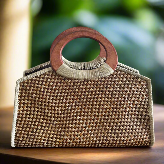 Kahala Beach Luxe Lauhala Tote Bag
