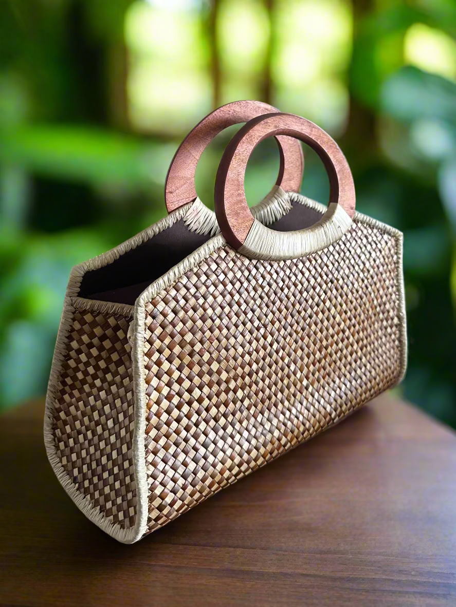 Kahala Beach Luxe Lauhala Tote Bag