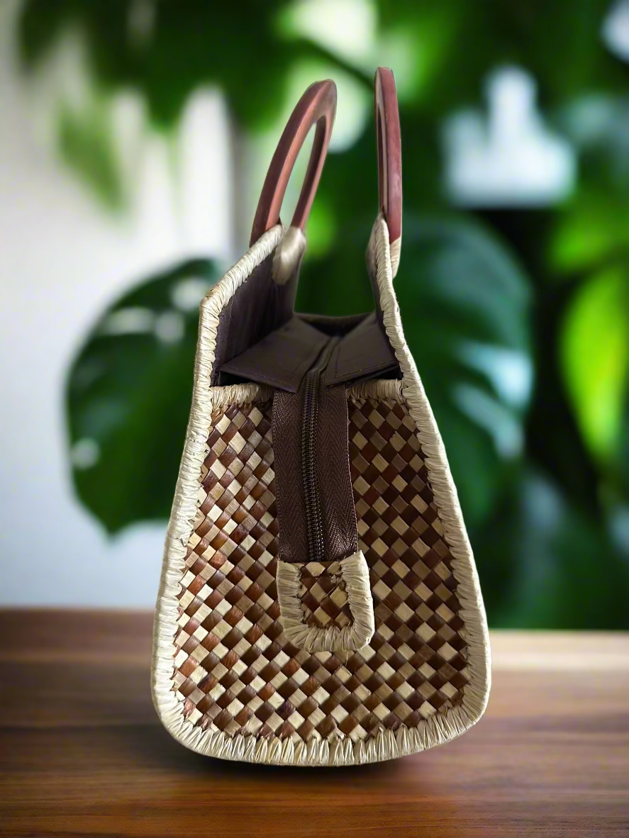 Kahala Beach Luxe Lauhala Tote Bag